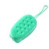 Escova de banho de espuma de silicone para massagem, esfoliação e esfregação das costas; uma ferramenta mágica para remover pele morta das costas; toalha de banho poderosa dupla face