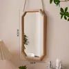 Espejo de pared, espejo de maquillaje, espejo retro estilo chino, espejo de pared autoadhesivo, espejo de tocador de pared para el hogar, estilo retro
