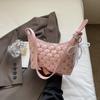 Verão 2025 Retrô Diamante Corrente Pequena Feminina Nova Bolsa Casual para Trabalho com Fecho Bolsa de Ombro de Alto Nível