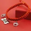 Collar de Gato, Collar Grabado de Gato y Perro, Etiqueta Anti-Pérdida para Perros, Cuerda Roja de la Suerte, Decoración para Mascotas, Collar de Año Nuevo