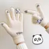 Guantes de Invierno Dibujo Animado Punta de los Dedos Panda Invierno Gama Alta Lindos Felpa Engrosados Deportes Ciclismo Cálidos y a Prueba de Frío Guantes