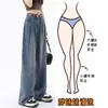 Jeans Azuis Vintage Feminino Outono Novo Menina Cheinha Cintura Alta Solto Emagrecedor Reto Perna Larga Calças Perna Larga Calças Formato Pera