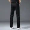 Jeans Preto Cropped de Alta Qualidade para Homens, Ultra-Fino de Verão, Macio, Respirável, Moderno, Versátil, Calça Reta Slim