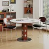 Juego de Mesa y Sillas de Comedor de Pizarra Estilo Medieval para Apartamentos Pequeños, Nuevo Modelo 2026, Mesa de Comedor Redonda de Madera Maciza Fresno Blanco