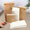 Bolsa de Papel Kraft, Bolsa Marrón Degradable de Fondo Cuadrado, Bolsa para Mensajería, Bolsa Ecológica para Ropa, Bolsa de Empaque de Fondo y Lateral, Se Puede Llevar en la Mano