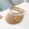 Nuevo Sombrero de Paja para Niños Sombrilla de Verano Sombrero de Copa Vacío Sombrero para el Sol Sombrero de Sol para Bebés Niñas Sombrero de Sol Protección Solar para la Playa