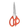 Tijeras de cocina multifuncionales de la fábrica original, acero inoxidable 2Cr13, mango de PP naranja, personalización de empaque OEM/ODM