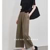 2025 Popular Verão Casaco Feminino Reto Nicho Casual Simples Calças Yamamoto Soltas Versátil Cropped Calças de Perna Larga
