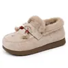 Zapatos de algodón para mujer, cálidos, con forro polar añadido, engrosados, casuales, ligeros, protectores, para interior, sin cordones, zapatos de mamá, versátiles, estilo moderno, zapatos de mujer