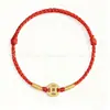 Pulsera de Oro Puro 999 con Cuentas de la Suerte, Hilo Rojo para el Año de Nacimiento, Mes Completo del Bebé, Adulto, Ceremonia de Apertura, Joyería de Oro, Regalo Casual