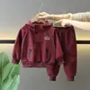 Conjunto de Ropa de Primavera para Niños 1453, Nuevo Estilo Coreano Fresco y Elegante Ropa Infantil, Conjunto de Dos Piezas con Sudadera con Capucha Primavera y Otoño para Bebé Moderno