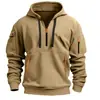 Nuevo Suéter con Capucha y Bolsillos con Múltiples Cremalleras para Hombre, Casual Deportivo, Otoño e Invierno