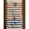 Pulsera tejida a mano de Europa y América, de alta venta transfronteriza, con cuentas de cristal, ojo de diablo, palma con goteo de aceite, pulsera de amistad para mujer