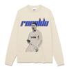 Camiseta de Manga Curta Estampada Ronaldo Ronaldo Vintage Americana Transfronteiriça Versátil Algodão Pesado Gola Redonda Moletom com Capuz