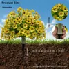 Meimei Boai Flor Artificial Eucalipto Violeta Inserção de Chão Primavera e Verão Pátio Jardim Decoração de Casa Plantas Verdes Artificiais