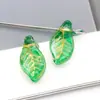 Cuentas de Vidrio con Forma de Hojas de Uva, Mini Cuentas de Hoja 7*12mm, Checas para Manualidades DIY, Materiales y Accesorios Versátiles, Cuentas Sueltas