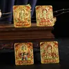 Colección de la Serie de los Ocho Santos Patronos: Guardián Buda del Año de Materiales Múltiples, Cinco Budas, Manjushri, Tanka de Relieve Incrustado Tridimensional