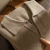 Suéter de Cashmere 100% Jacquard Corrugado Hombro Caído para Hombre Cuello de Gaviota Tejido Pulóver Casual Suéter Cálido Venta al por Mayor