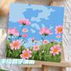 Pintura a Óleo Digital DIY Rosa Pintura a Óleo de Preenchimento Feita à Mão Curar Flor Simples Feita à Mão Pintura Decorativa para Sala de Estar Pintura de Pendurar