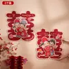 Adesivos de Caracteres de Celebração de Casamento Felicidade Dupla para Decoração de Porta de Entrada, Adesivos de Janela, Adesivos de Felicidade Dupla para Quarto de Casamento, Quarto, Decoração de Desenho Animado para Casamento
