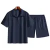 2026 Verano Transfronterizo Amazon Traje de Shorts de Manga Corta 3D para Hombre Estilo Nuevo Conjunto de Dos Piezas de Color Puro Deportivo Casual para Hombre