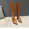 Botas largas de punta fina con tacón grueso para mujeres menudas, botas Chelsea, nuevos estilos otoño/invierno, estilizan y alargan la figura, elegantes botas de montar de tacón alto