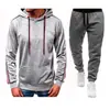 Suéter com capuz casual masculino novo moda linha de moda conjunto de costura