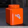 Pote de Chá Doméstico de Cerâmica Huangru, Pote Quadrado Vintage Forno Ge, Acessórios para Conjunto de Chá Kung Fu, Pote Selado Pu'Er, Produto Novo