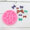 Molde de silicone para fondant com laço, molde de acessórios para bolo DIY, molde para biscoito de chocolate feito à mão