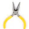 Los fabricantes suministran alicates de punta de mango amarillo americano de 5 pulgadas con dientes y boca de cuchillo, mini alicates de punta para manualidades DIY
