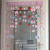 Cortina de Porta Doce Talento Morango Coração de Menina Sem Furos Cortina de Porta para Quarto de Casa Cortina Pendurada Criativa para Quarto de Criança