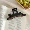 Pinza para el pelo de gato con estampado de leopardo de dibujos animados para mujer, Pinza de tiburón única y hermosa, Pasador grande, Accesorio para el pelo lindo de alta gama