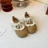 Chinelos Birkenstock Femininos com Laço Estilo Outono 2025 Para Meninas Versátil Mary Jane Solado Macio Meio Chinelo para Exterior