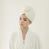 2023 Nueva Gorra para Secar el Cabello Malla de Nube de Grado A Terciopelo Coral Toalla para el Cabello Turbante Engrosado para Adultos Absorbente de Agua y Secado Rápido
