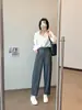 Primavera y Otoño Casual Versátil Gama Alta Adelgazante Estilo Commuter Clásico Pantalones de Cigarrillo Traje Pantalones Casuales