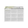 Caja de Almacenamiento Tipo Cajón a Prueba de Polvo de Nueve Compartimentos Caja de Almacenamiento Linda para Papelería de Escritorio Joyería Cosméticos Caja de Seis Compartimentos