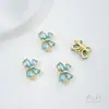 Pulsera DIY de Perlas con Abalorios Espaciadores de Zirconio de Colores Rellenos de Oro de 14 Quilates que Conservan el Color, Mariposa Abeja, Agujero Doble, Fila Doble, Agujero Triple, Fila Triple