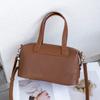 Bolsa de Mão Feminina Couro Genuíno Transfronteiriça Bolsa Boston Atmosfera Retrô Bolsa de Ombro Feminina Couro Bovino Curtido Vegetal Bolsa Transversal Feminina