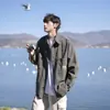 Camisa de trabajo de estilo japonés, chaqueta de manga larga para hombre, camisa informal de primavera y otoño para hombre, chaqueta holgada retro de estilo americano para hombre