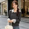 Nuevo Cardigan de Punto de Estilo Coreano para Otoño Temprano, Holgado, con Solapa, Manga Larga, Abrigo Suéter Adelgazante para Mujer, Top Versátil