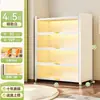 Estantería de acero con puertas, estantería de almacenamiento multicapa para niños, mueble de almacenamiento para sala de estar, mueble de almacenamiento de pared integrado a prueba de polvo