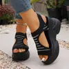 Sandálias Tecidas de Solado Grosso Tamanho Grande 2026 Novo Estilo de Verão Plataforma Romana Europeia e Americana Casual Atacado Sapatos Confortáveis com Solado Macio