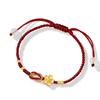 Flor de Cerejeira Prata de Lei 925 Calcedônia Cordão de Mão Feminino Moda Nacional Luxo Leve Flor Nó Duplo Pulseira Estilo Ins Pulseira Flor de Pessegueiro