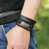 Joias europeias e americanas de fábrica, pulseira de couro masculina trançada retrô, kit de combinação DIY, acessórios de pulseira dos Sonhos