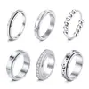 Anel Giratório de Alívio de Estresse para Casal, Novo Modelo Transfronteiriço da Amazon, com Designs de Estrela e Lua Foscos Cravejados com Diamantes em Vários Estilos