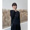 Suéter exterior Yamamoto con botones oblicuos oscuros, cárdigan de punto de lana holgado y adelgazante versátil para otoño e invierno para mujer