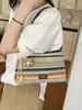 Bolso Grande de Paja Tejida para Mujer, Nuevo Bolso de Hombro Cruzado Rayado Verano 2026, Bolso de Playa Estilo Vacaciones en la Costa