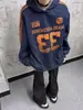 Moletom com Capuz Listrado Retro Americano Masculino Outono e Inverno Moletom Pesado Rígido Jaqueta Oversize para Casal