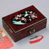 Caja de Joyería Estilo Chino con Laca Pulida de la Ciudad Antigua de Pingyao, Caja de Madera Lacada, Tocador Estilo Antiguo, Regalo Especial con Cerradura