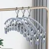 Secador de Meias de Aço Inoxidável para Varanda de Casa, Cabide Multifuncional para Roupas Íntimas com Vários Clipes e Ganchos, Ferramenta à Prova de Vento